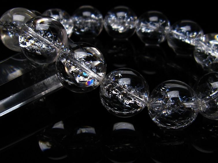 アイリスクォーツ 水晶 ブレスレット 16mm 一点物 111-20281