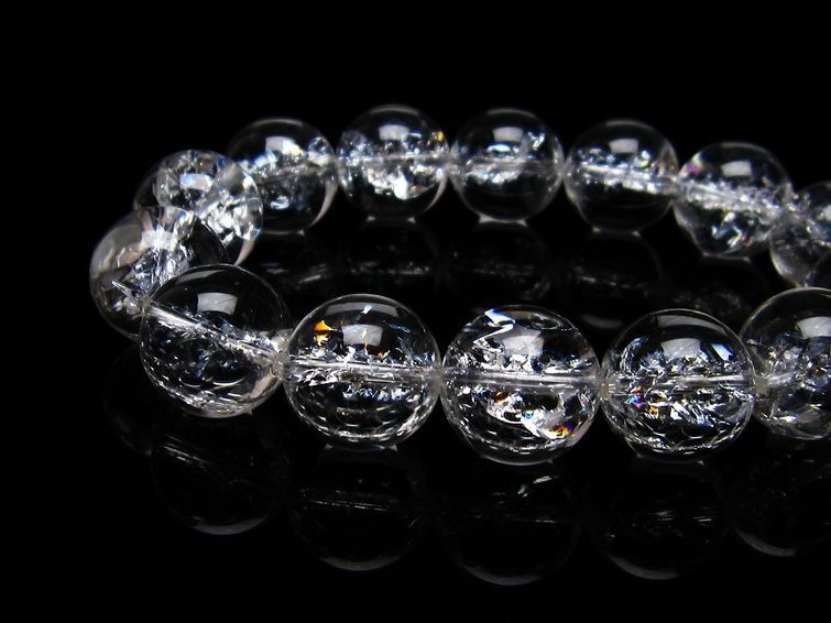 アイリスクォーツ 水晶 ブレスレット 16mm 一点物 111-20281