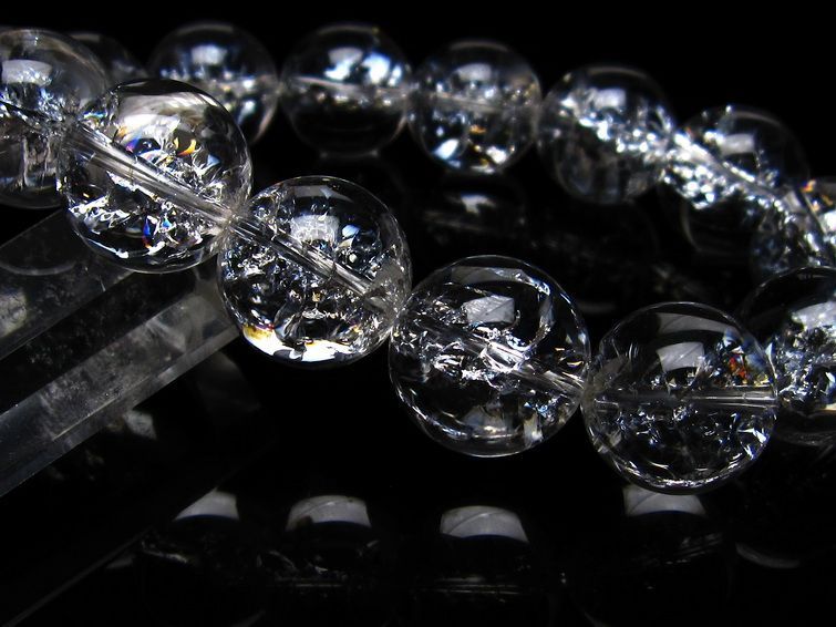 アイリスクォーツ 水晶 ブレスレット 16mm 一点物 111-20282