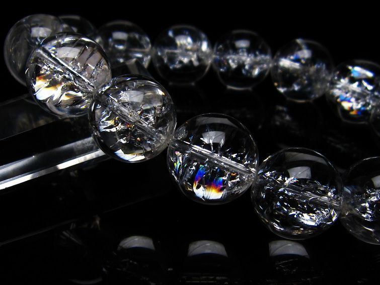 アイリスクォーツ 水晶 ブレスレット 16mm 一点物 111-20283