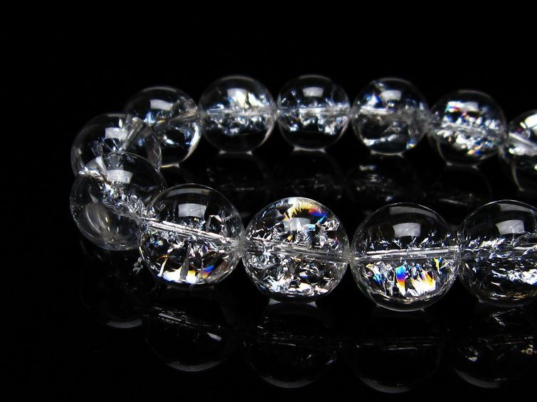 アイリスクォーツ 水晶 ブレスレット 16mm 一点物 111-20283
