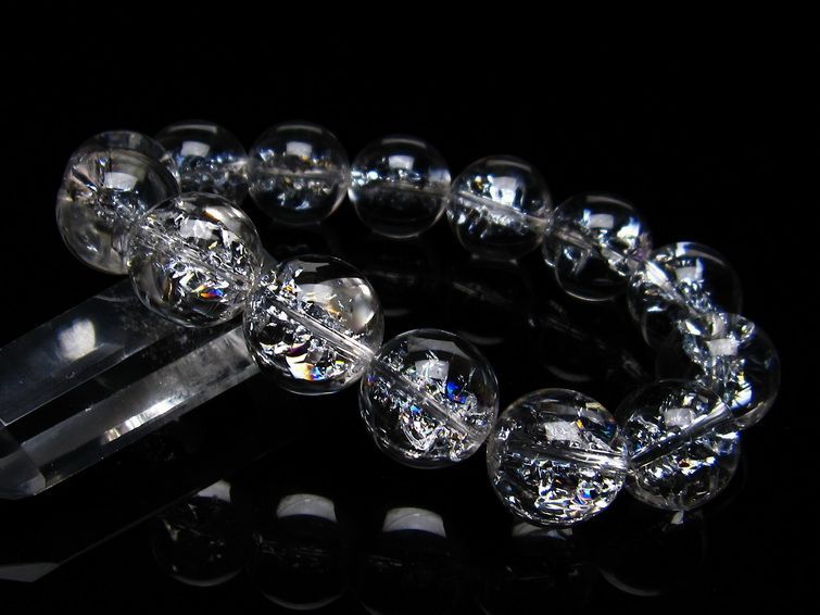 アイリスクォーツ ブレスレット 水晶 ブレス 16mm 一点物 111-20284