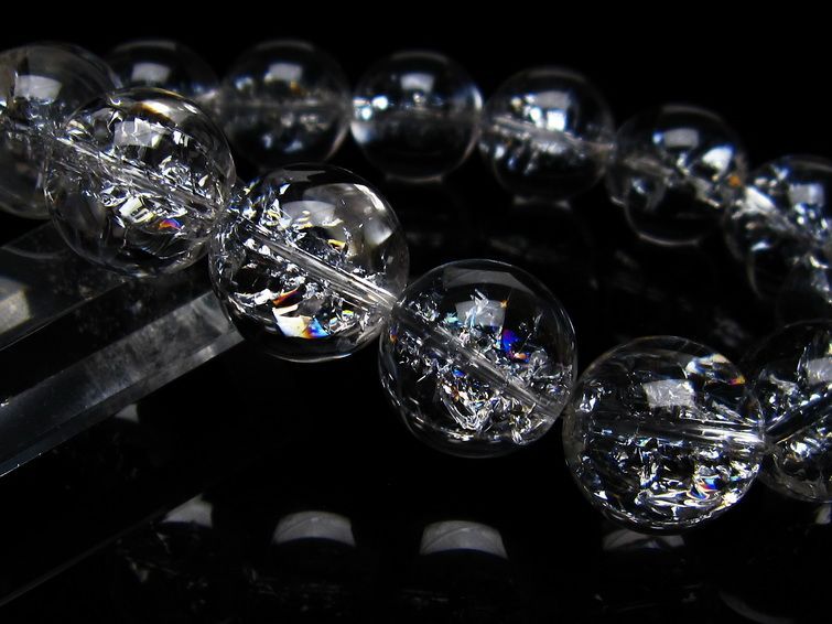 アイリスクォーツ ブレスレット 水晶 ブレス 16mm 一点物 111-20284
