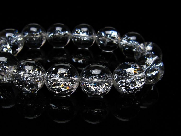 アイリスクォーツ ブレスレット 水晶 ブレス 16mm 一点物 111-20284