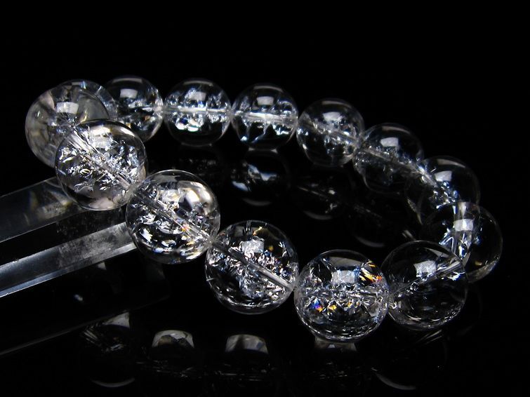アイリスクォーツ ブレスレット 水晶 ブレス 16mm 一点物 111-20285