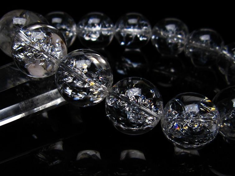 アイリスクォーツ ブレスレット 水晶 ブレス 16mm 一点物 111-20285