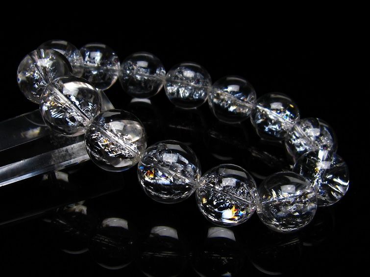アイリスクォーツ ブレスレット 水晶 ブレス 16mm 一点物 111-20286