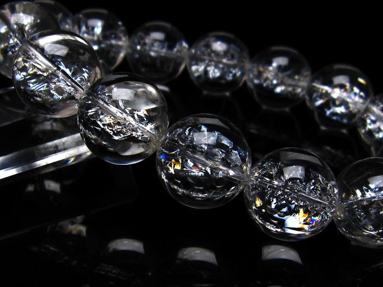 アイリスクォーツ ブレスレット 水晶 ブレス 16mm 一点物 111-20286