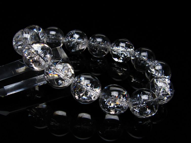 アイリスクォーツ ブレスレット 水晶 ブレス 16mm 一点物 111-20287
