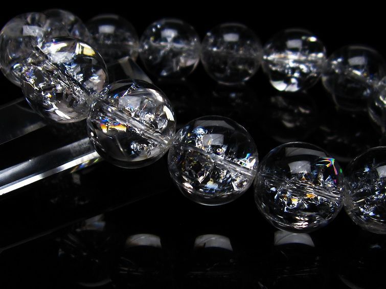 アイリスクォーツ ブレスレット 水晶 ブレス 16mm 一点物 111-20287