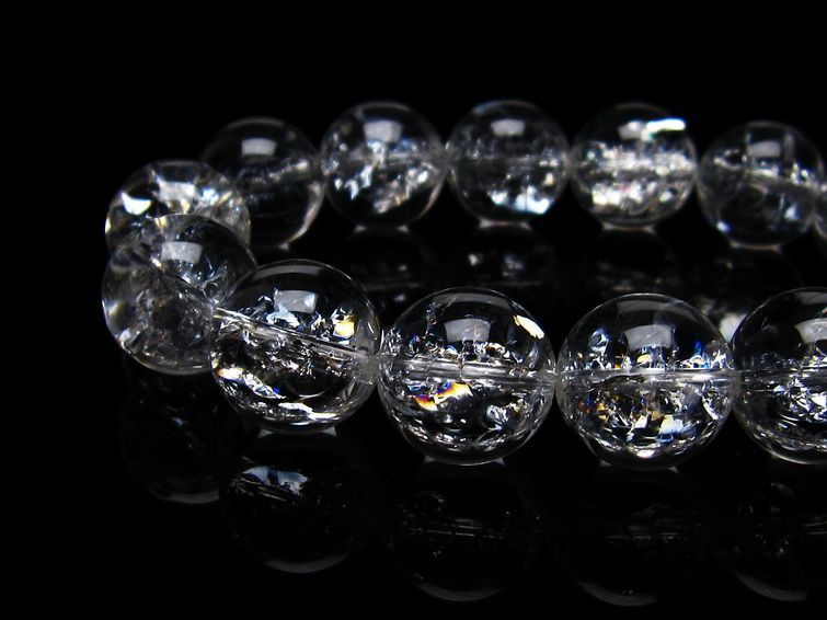 アイリスクォーツ ブレスレット 水晶 ブレス 16mm 一点物 111-20287