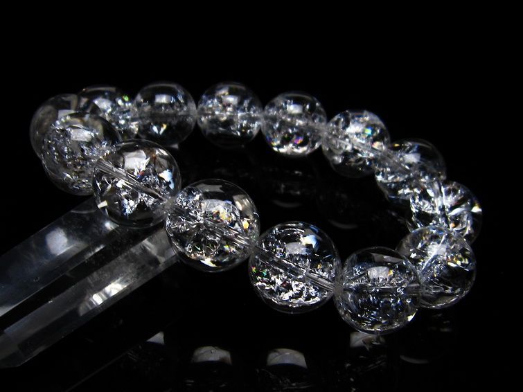 アイリスクォーツ ブレスレット 水晶 ブレス 16mm 一点物 111-20288