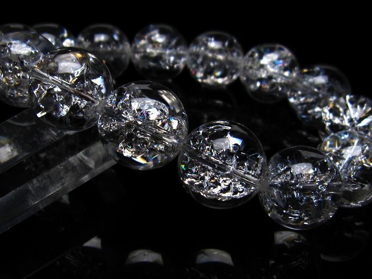 アイリスクォーツ ブレスレット 水晶 ブレス 16mm 一点物 111-20288