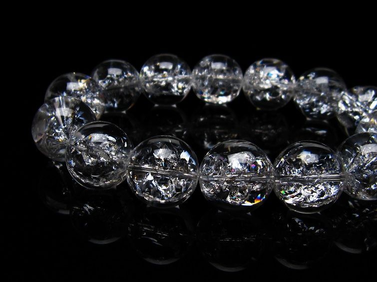 アイリスクォーツ ブレスレット 水晶 ブレス 16mm 一点物 111-20288