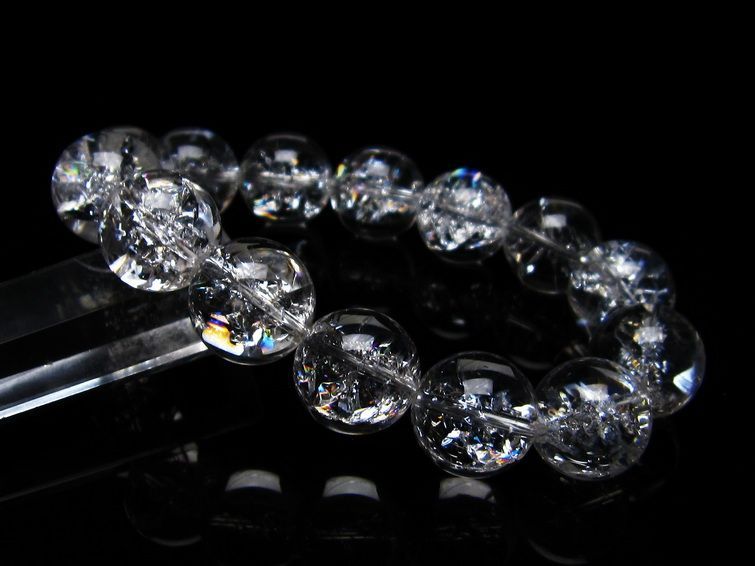 アイリスクォーツ ブレスレット 水晶 ブレス 16mm 一点物 111-20289