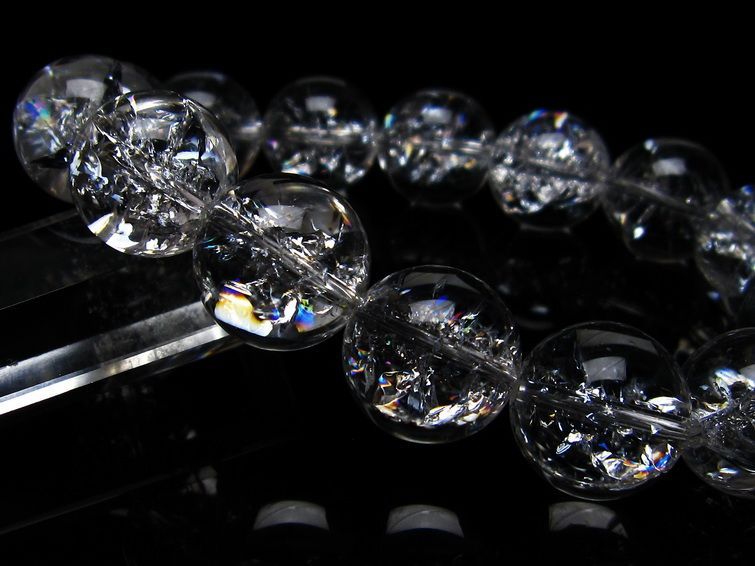 アイリスクォーツ ブレスレット 水晶 ブレス 16mm 一点物 111-20289