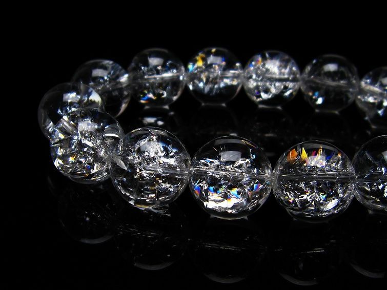 アイリスクォーツ ブレスレット 水晶 ブレス 16mm 一点物 111-20289