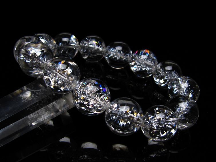 アイリスクォーツ ブレスレット 水晶 ブレス 16mm 一点物 111-20290