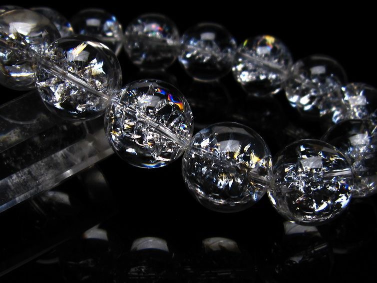 アイリスクォーツ ブレスレット 水晶 ブレス 16mm 一点物 111-20290