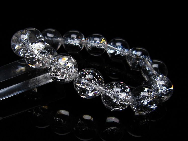 アイリスクォーツ ブレスレット 水晶 ブレス 16mm 一点物 111-20291