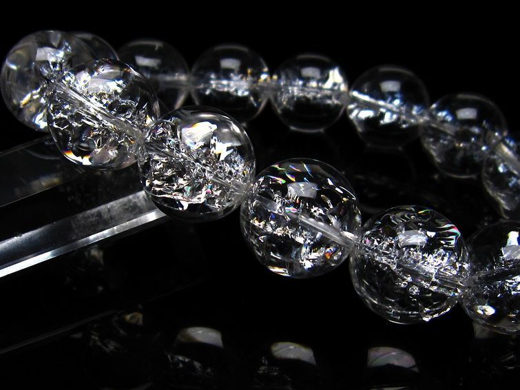 アイリスクォーツ ブレスレット 水晶 ブレス 16mm 一点物 111-20291