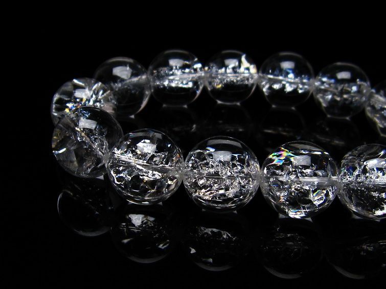 アイリスクォーツ ブレスレット 水晶 ブレス 16mm 一点物 111-20291