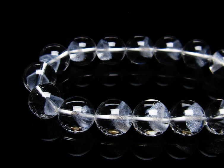 ホワイトファントム ブレスレット 12mm ファントムクォーツ 一点物 111-21351
