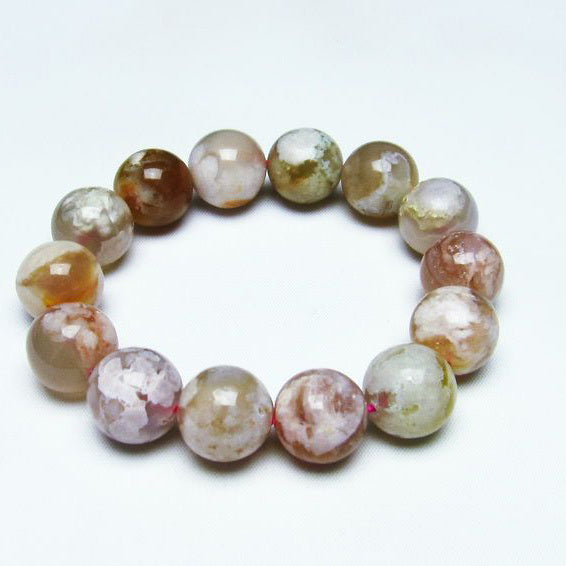 天然石 春色 チェリーブロッサムアゲートのブレスレット チェリーブロッサムアゲート ブレスレット 桜瑪瑙 16mm メール便可 [M