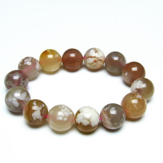 桜瑪瑙ブレスレット15ミリ 超美品 緑桜瑪瑙 大玉ブレスレット 15 5ミリ｜Yahoo!フリマ（旧