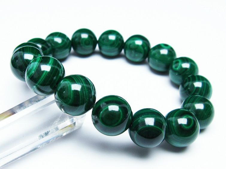 マラカイト ブレスレット 14mm 一点物 111-29370