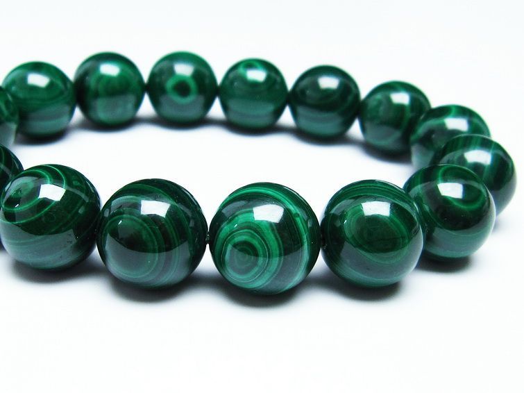 マラカイト ブレスレット 14mm 一点物 111-29370