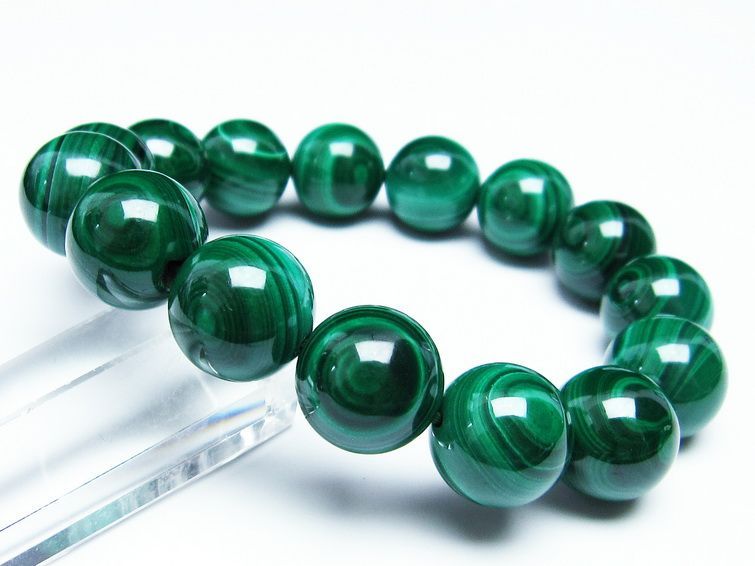 マラカイト ブレスレット 15mm 一点物 111-29389