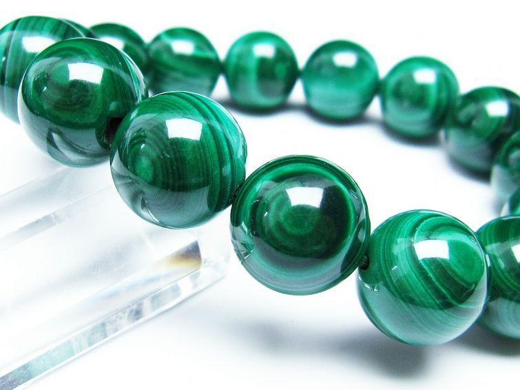 マラカイト ブレスレット 15mm 一点物 111-29389