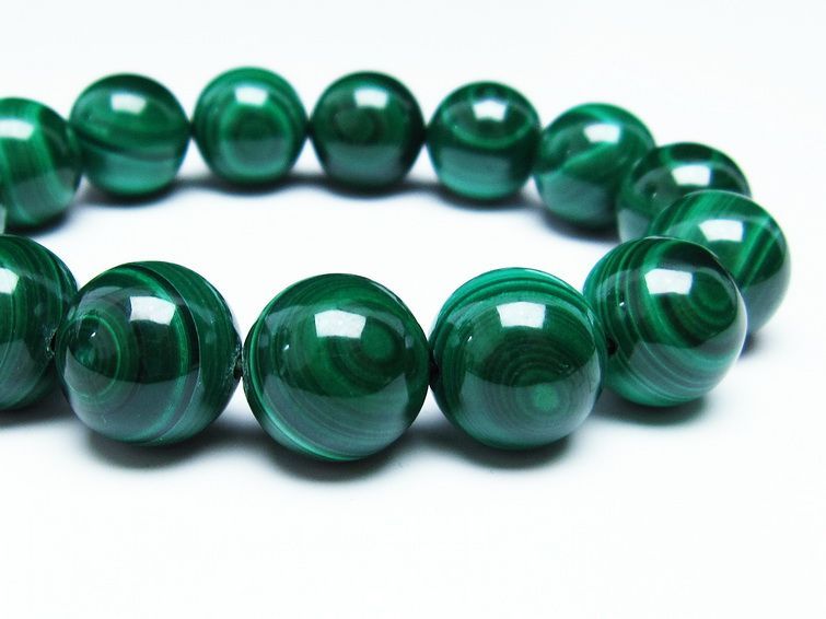 マラカイト ブレスレット 15mm 一点物 111-29389