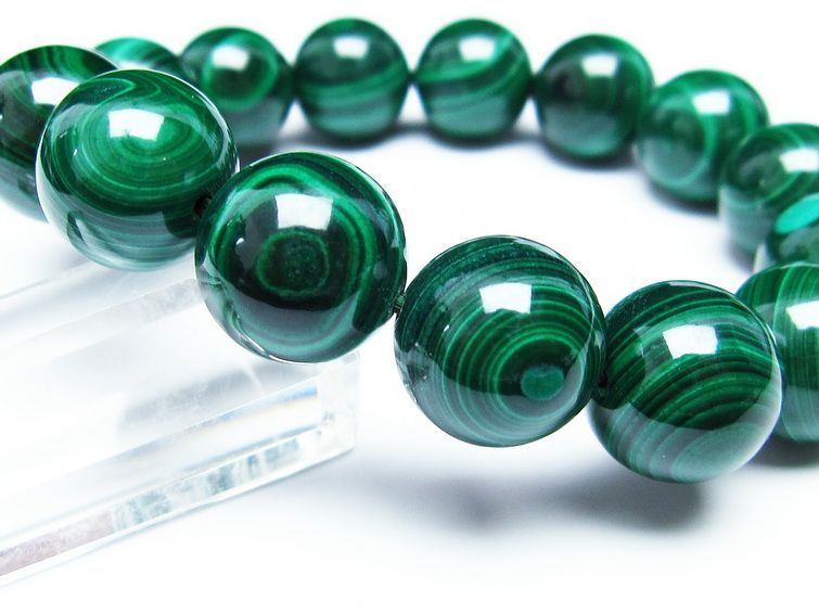 マラカイト ブレスレット 15mm 一点物 111-29392