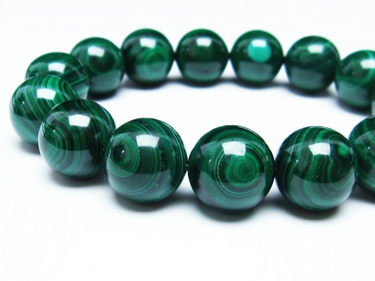 マラカイト ブレスレット 15mm 一点物 111-29392