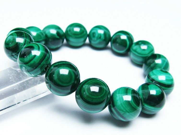 マラカイト ブレスレット 15mm 一点物 111-29393