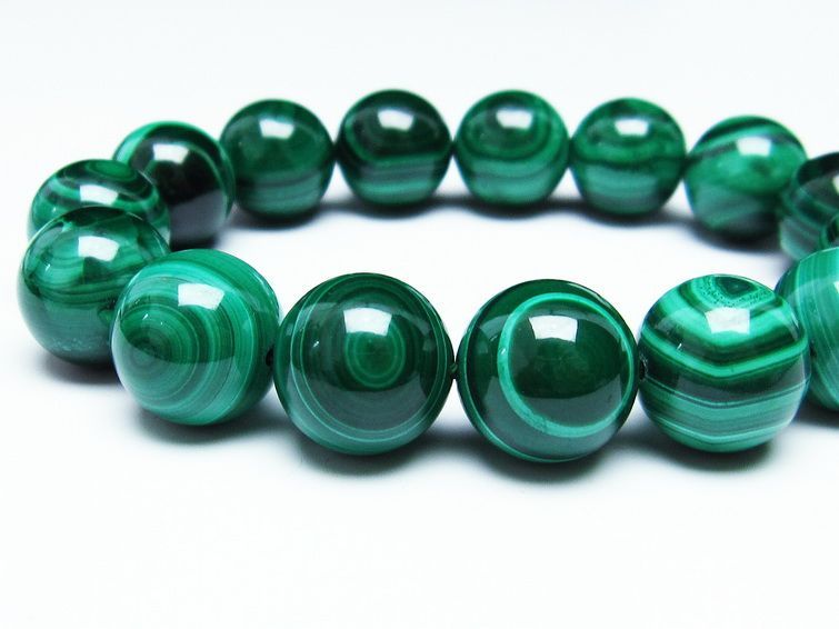マラカイト ブレスレット 15mm 一点物 111-29393