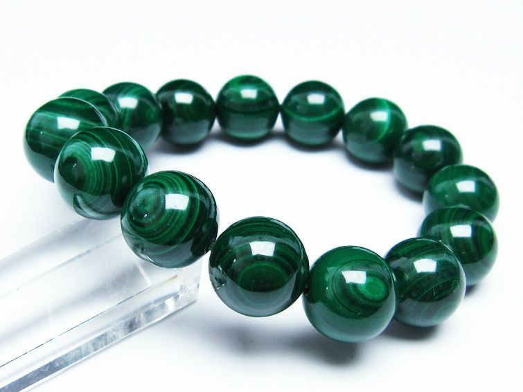 マラカイト ブレスレット 15mm 一点物 111-29394
