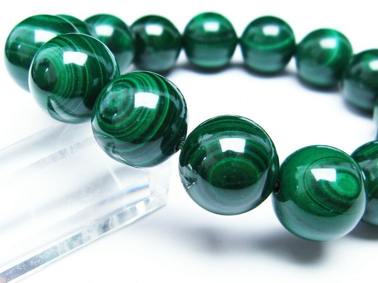 マラカイト ブレスレット 15mm 一点物 111-29394