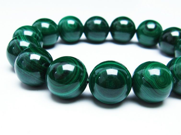 マラカイト ブレスレット 15mm 一点物 111-29394