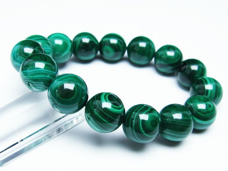 マラカイト ブレスレット 15mm 一点物 111-29395
