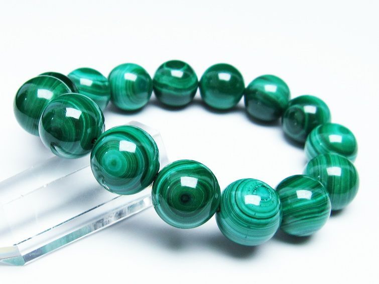 マラカイト ブレスレット 15mm 一点物 111-29398