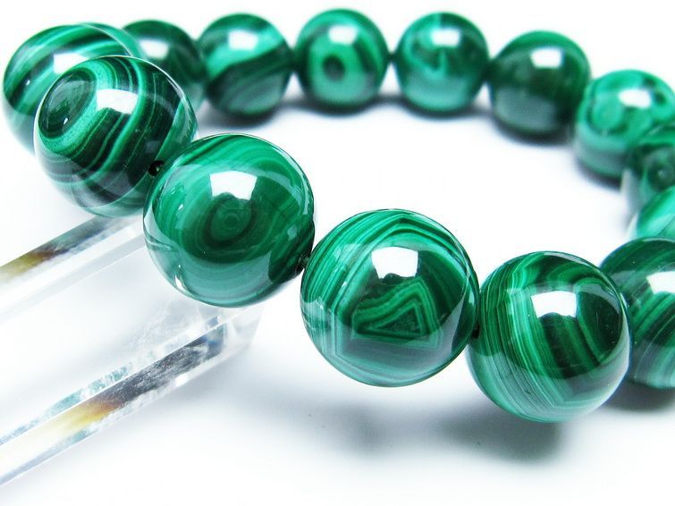 マラカイト ブレスレット 15mm 一点物 111-29405