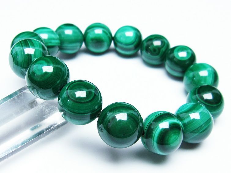 マラカイト ブレスレット 15mm 一点物 111-29407