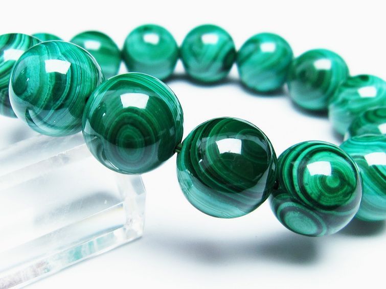 マラカイト ブレスレット 15mm 一点物 111-29410