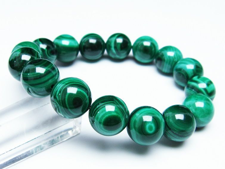 マラカイト ブレスレット 15mm 一点物 111-29412