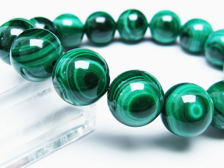 マラカイト ブレスレット 15mm 一点物 111-29412