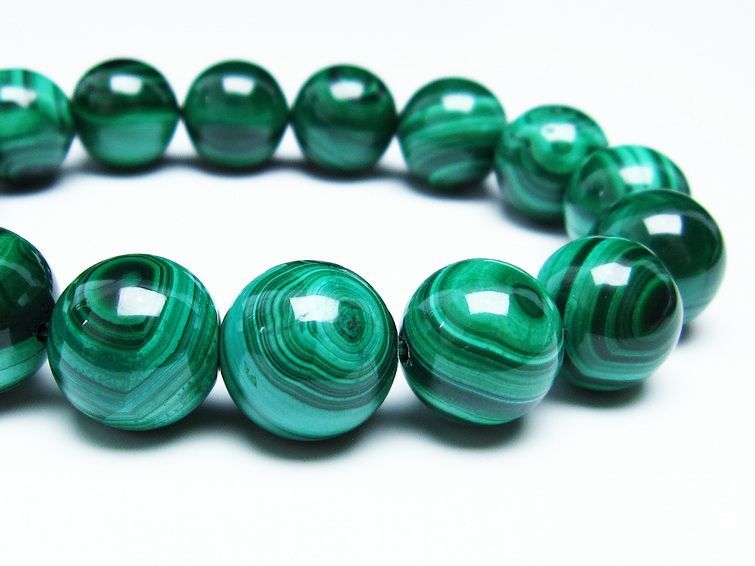 マラカイト ブレスレット 15mm 一点物 111-29412