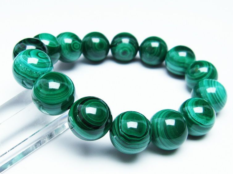 マラカイト ブレスレット 15mm 一点物 111-29413